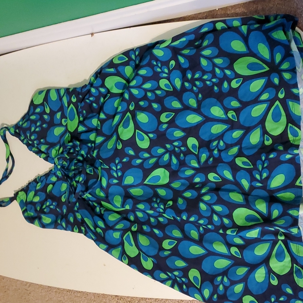 The North Face women's L blue and green hulter dress